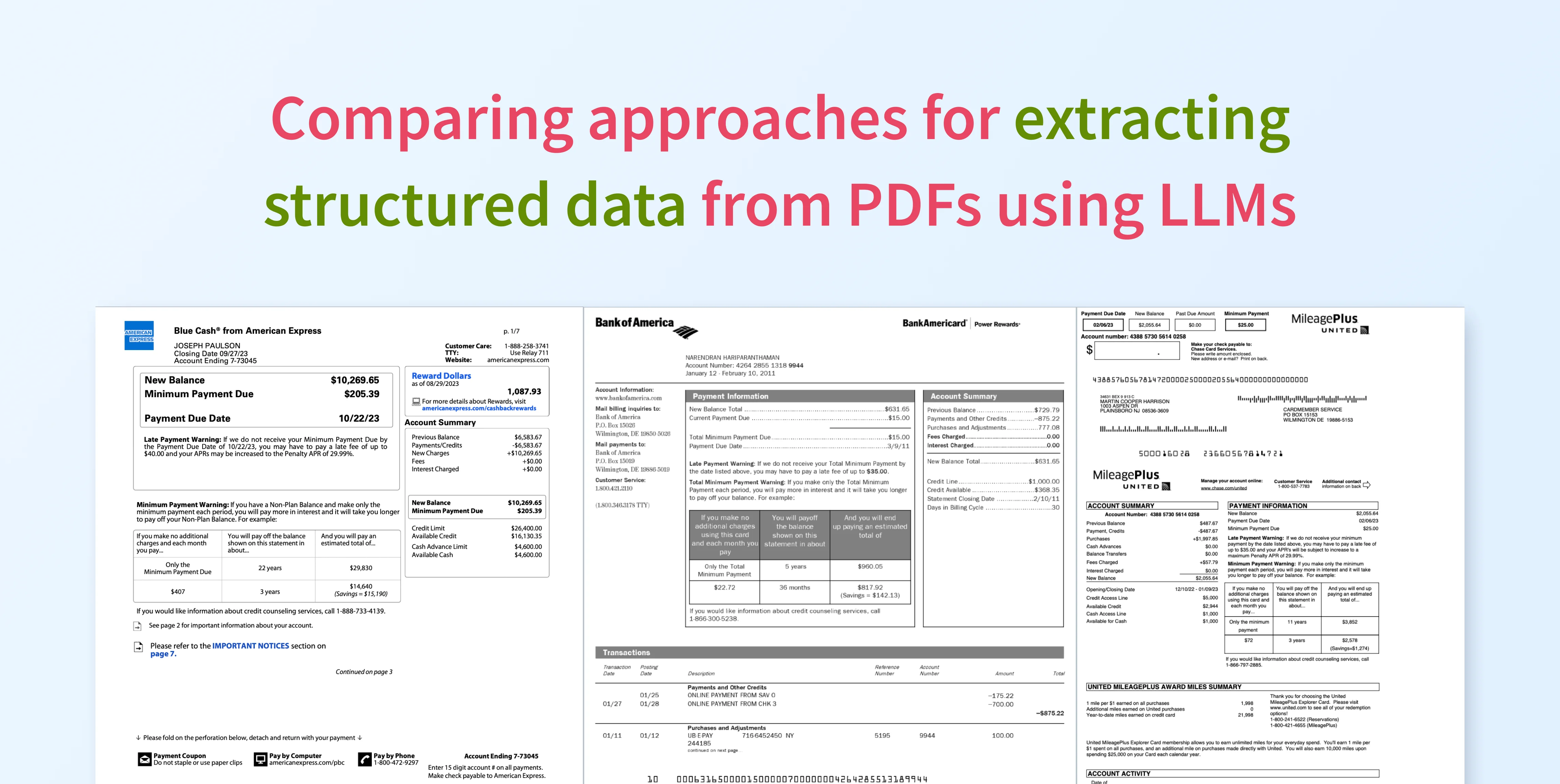 Comparing approaches for extracting structured data from PDFs using LLMs